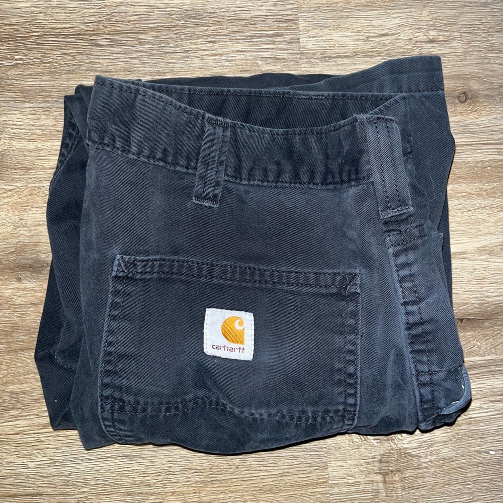 Carhartt Men's 36x28 Black Relaxed Fit Cargo Utility Work Pants Straight Leg